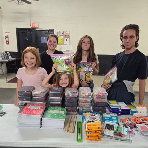 9-11-24 - Los Alamitos Unit 716 - Unit 716 Juniors donated both items & time/assistance sorting and packaging school supplies for this year's Give 10 drive & school community support.