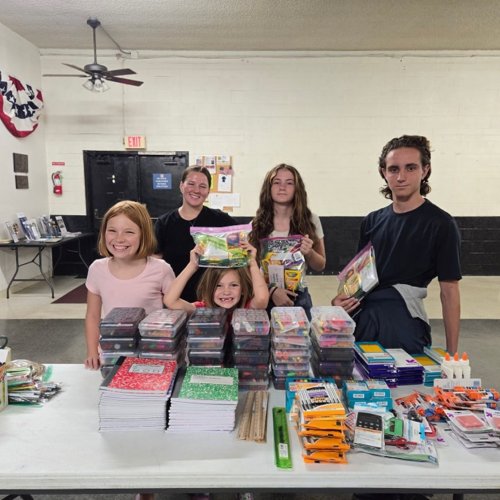 9-11-24 - Los Alamitos Unit 716 - Unit 716 Juniors donated both items & time/assistance sorting and packaging school supplies for this year's Give 10 drive & school community support.