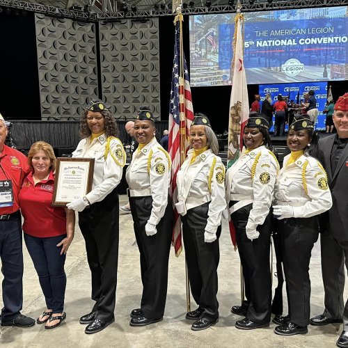 8-23-24 - 105th National Convention, New Orleans, LA - History has been made!! 2nd Place in category 2!! First All Black Female Honor Guard, American Legion Auxiliary Jackie Robinson Unit 252!! CONGRATULATIONS!!!! Photo Credit: Henry Sanchez.