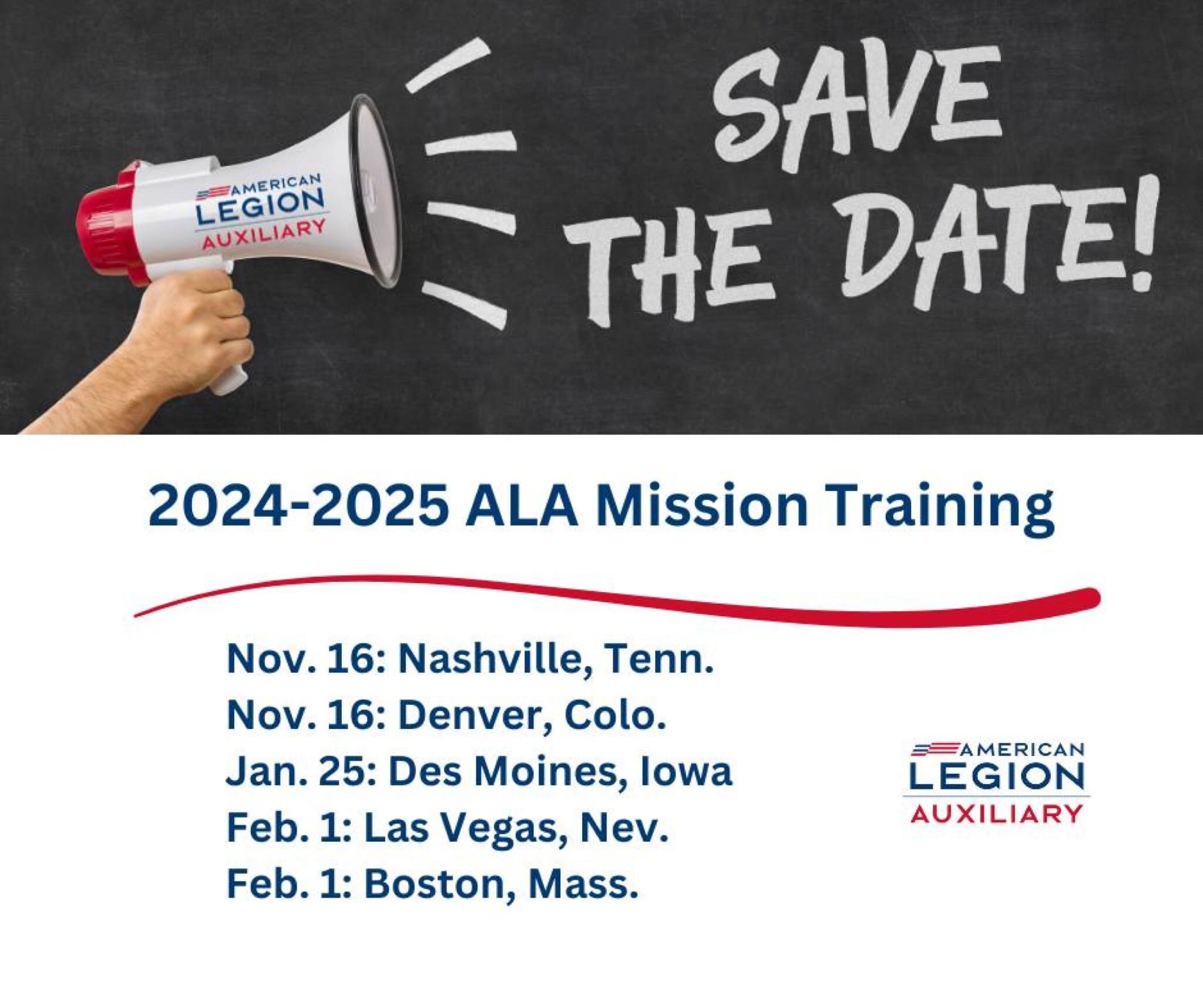 1-31 &amp; 2-1-25 - ALA Mission Training events flyer.