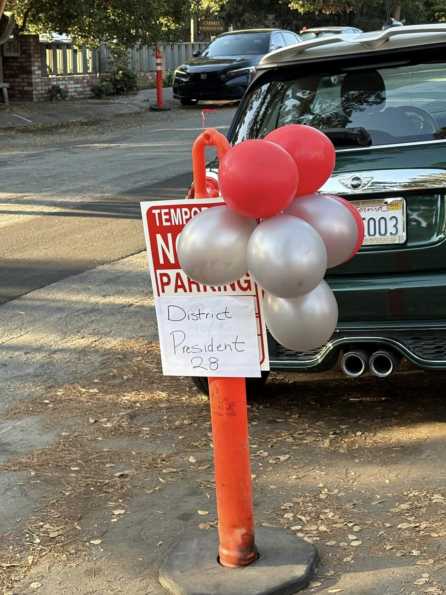 10-8-24 - District 28 President Linda Guzman visiting Unit 512 in Carmel. Unit 512 was so welcoming they even had a special parking spot reserved for Madame President.