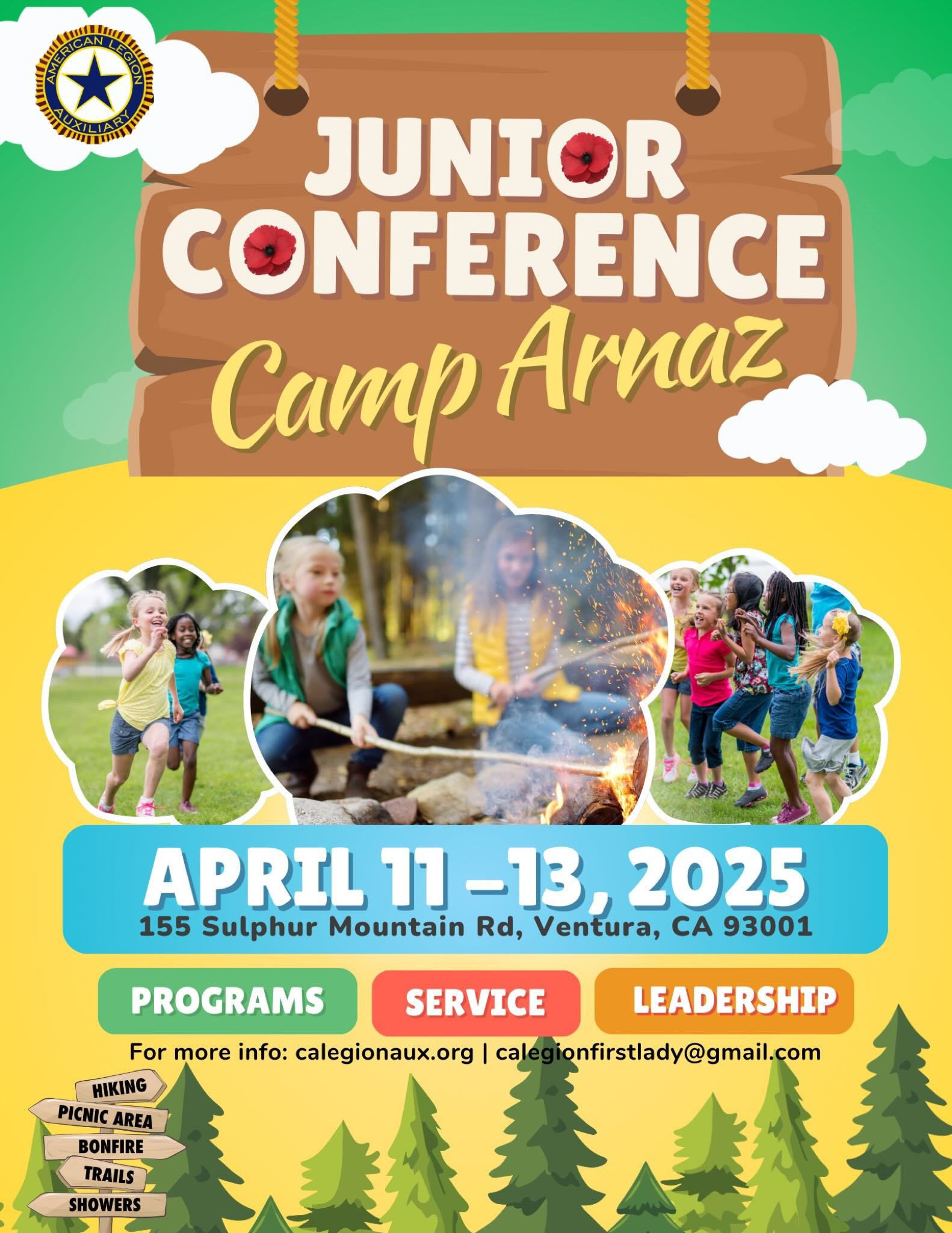 4-11-25 - Junior Conference, Camp Arnaz, Ojai, CA - Day 1 - Event flyer.