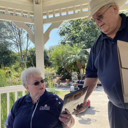 9-19-24 - Linda Hayes’ - “Lady Liberty” - Long Beach VA Visit to Cabrillo, LBVA Blind Rehab Center, Spinal Cord Injury & spectaular lunch in the garden. Photo Credits: Erika Hernández.